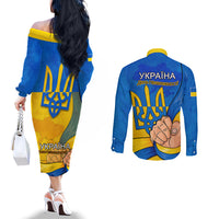 ukraine-independence-day-couples-matching-off-the-shoulder-long-sleeve-dress-and-long-sleeve-button-shirts-ukrainian-trident-special-version