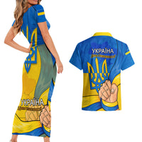 Ukraine Independence Day Couples Matching Short Sleeve Bodycon Dress and Hawaiian Shirt Ukrainian Trident Special Version - Wonder Print Shop