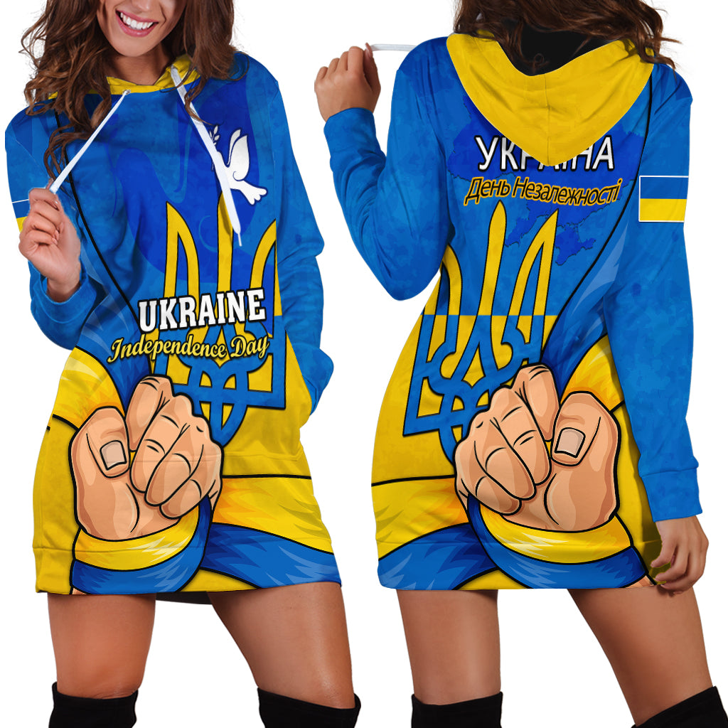 Ukraine Independence Day Hoodie Dress Ukrainian Trident Special Version - Wonder Print Shop