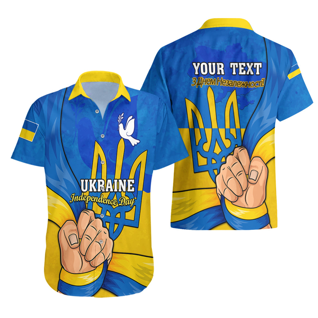 Personalised Ukraine Independence Day Hawaiian Shirt Ukrainian Trident Special Version - Wonder Print Shop