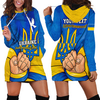 Personalised Ukraine Independence Day Hoodie Dress Ukrainian Trident Special Version - Wonder Print Shop