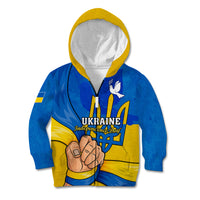 Personalised Ukraine Independence Day Kid Hoodie Ukrainian Trident Special Version - Wonder Print Shop
