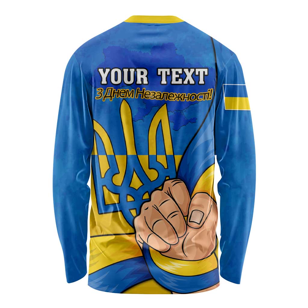 Personalised Ukraine Independence Day Long Sleeve Shirt Ukrainian Trident Special Version LT01