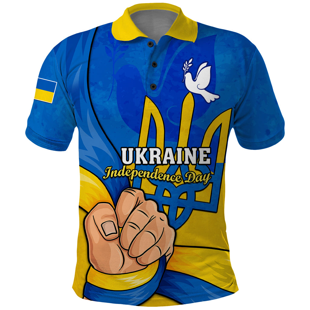 Personalised Ukraine Independence Day Polo Shirt Ukrainian Trident Special Version - Wonder Print Shop