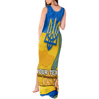 Personalised Ukraine Independence Day Tank Maxi Dress Ukrainian Trident Special Version - Wonder Print Shop