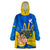 Personalised Ukraine Independence Day Wearable Blanket Hoodie Ukrainian Trident Special Version - Wonder Print Shop