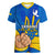 Personalised Ukraine Independence Day Women V Neck T Shirt Ukrainian Trident Special Version - Wonder Print Shop