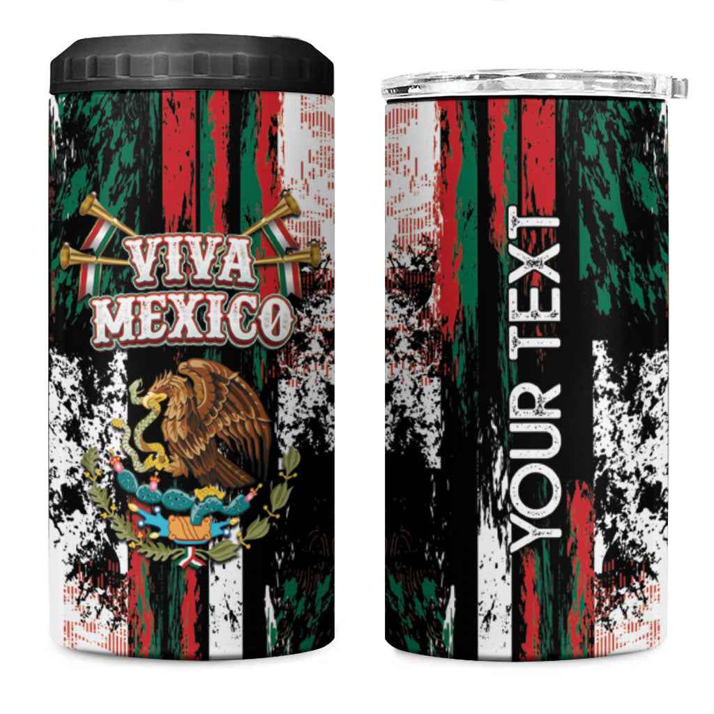 Personalized Viva Mexico 4 in 1 Can Cooler Tumbler Happy Independence Day