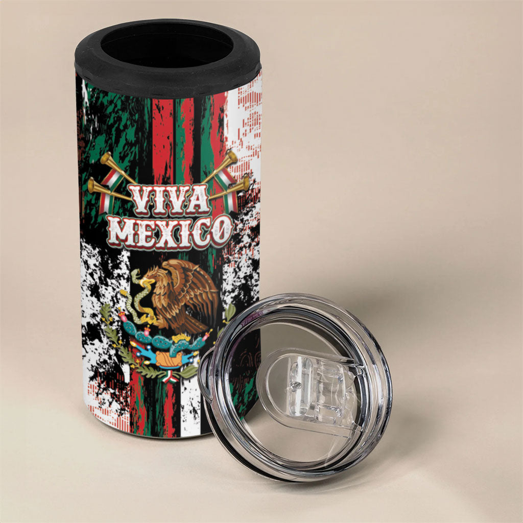Personalized Viva Mexico 4 in 1 Can Cooler Tumbler Happy Independence Day