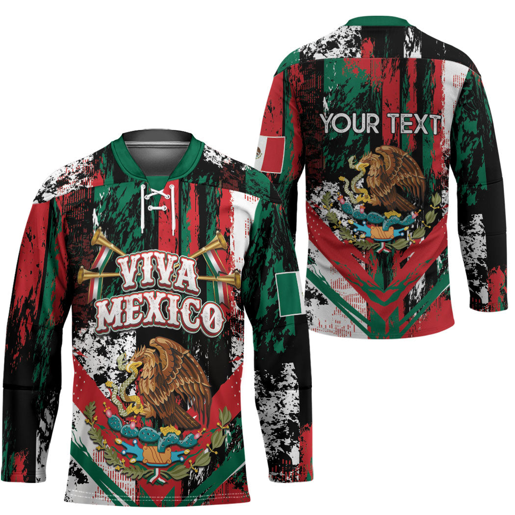 Personalized Viva Mexico Hockey Jersey Happy Independence Day