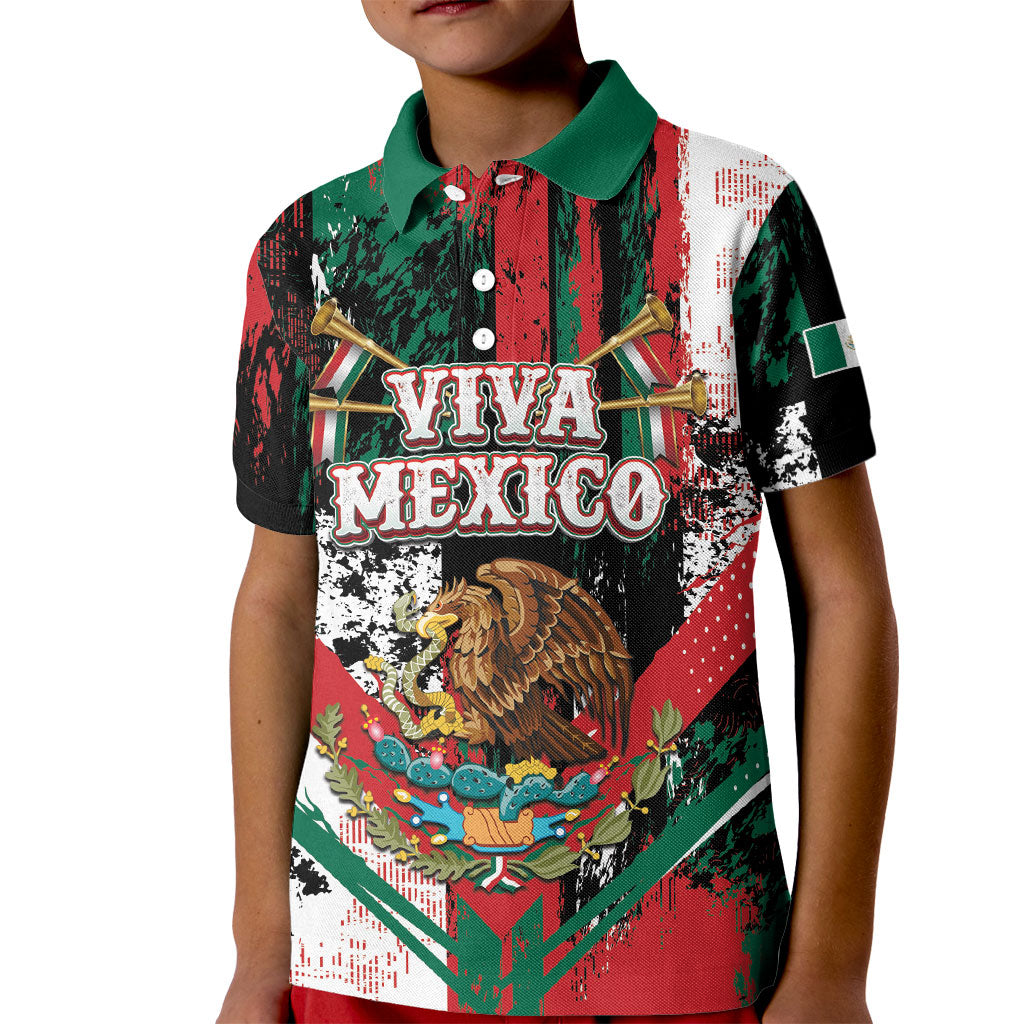 Personalized Viva Mexico Kid Polo Shirt Happy Independence Day