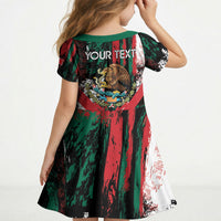 Personalized Viva Mexico Kid Short Sleeve Dress Happy Independence Day