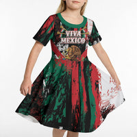 Personalized Viva Mexico Kid Short Sleeve Dress Happy Independence Day