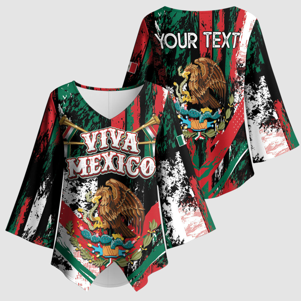Personalized Viva Mexico Kimono Sleeve Blouse Happy Independence Day