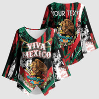 Personalized Viva Mexico Kimono Sleeve Blouse Happy Independence Day