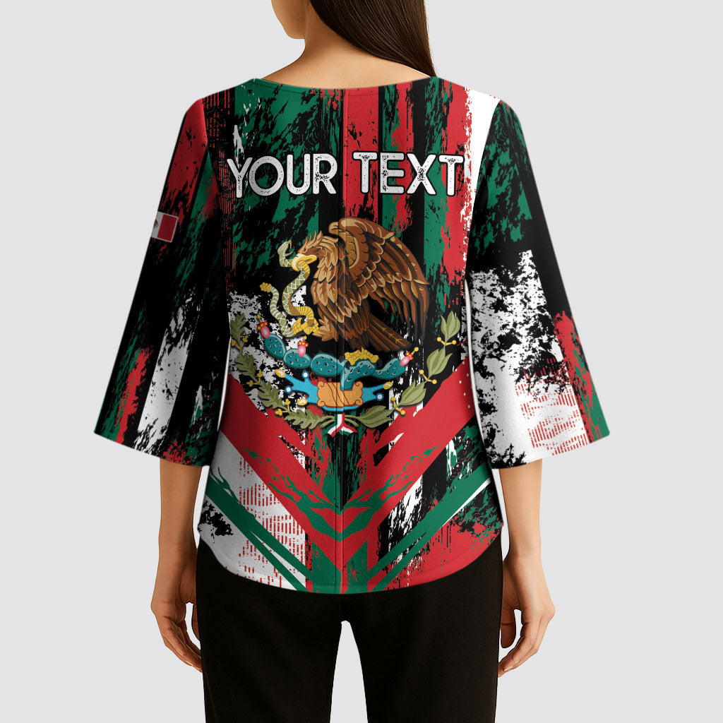 Personalized Viva Mexico Kimono Sleeve Blouse Happy Independence Day