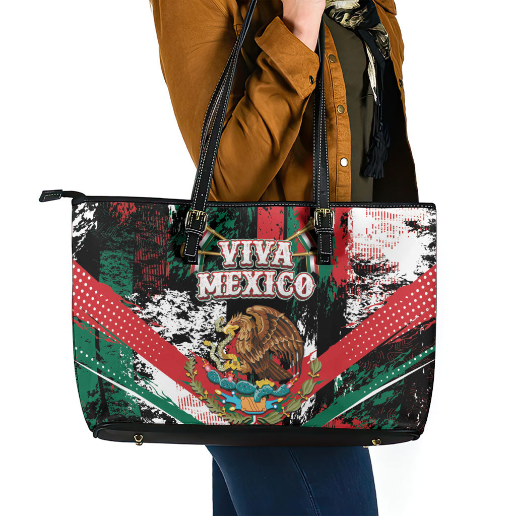 Viva Mexico Leather Tote Bag Happy Independence Day