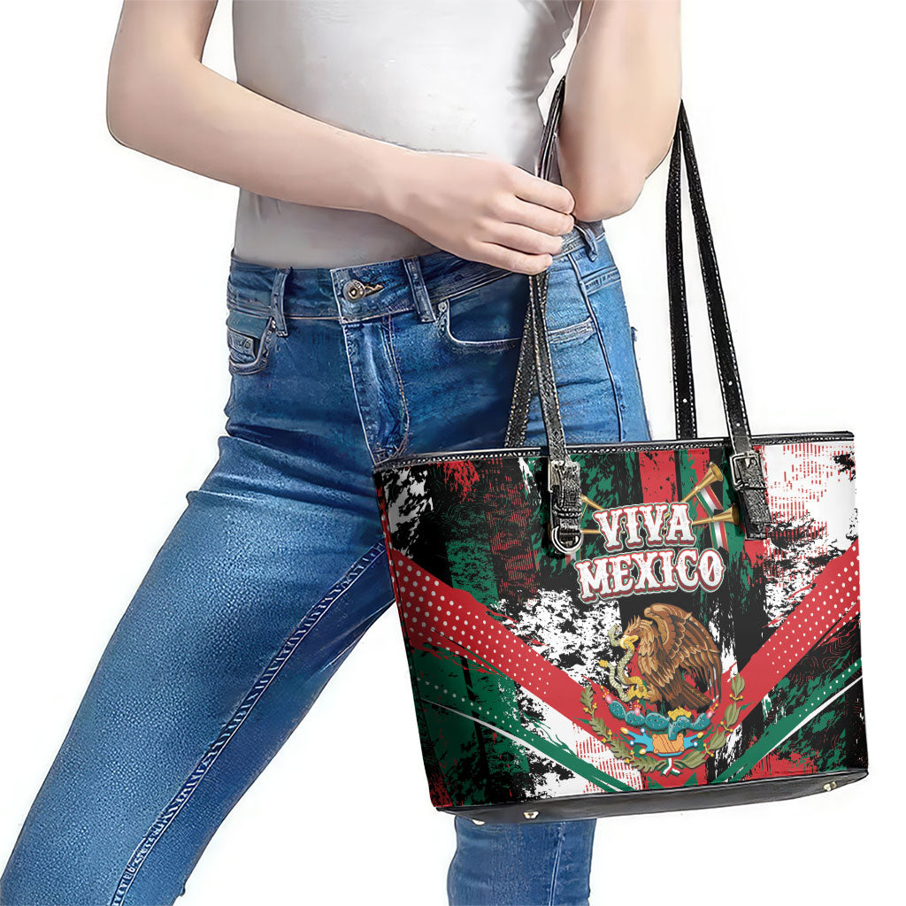 Viva Mexico Leather Tote Bag Happy Independence Day