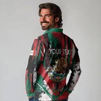 Personalized Viva Mexico Long Sleeve Polo Shirt Happy Independence Day
