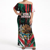 Personalized Viva Mexico Off Shoulder Maxi Dress Happy Independence Day
