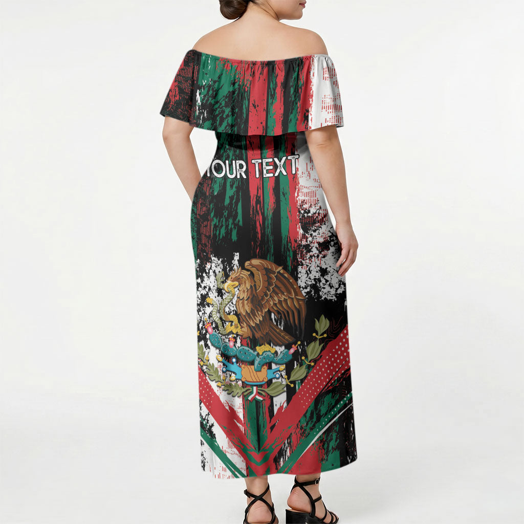 Personalized Viva Mexico Off Shoulder Maxi Dress Happy Independence Day