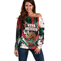 Personalized Viva Mexico Off Shoulder Sweater Happy Independence Day
