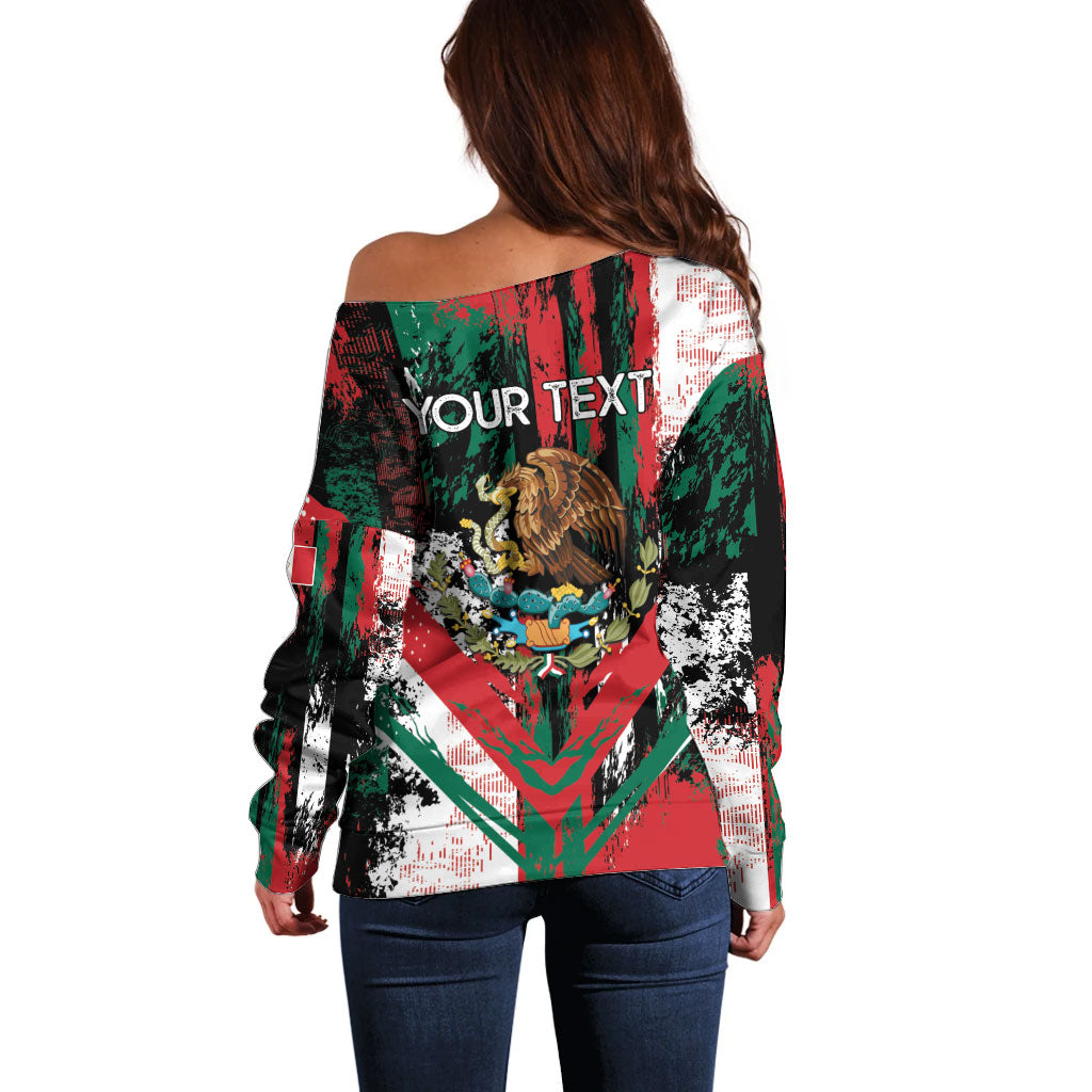 Personalized Viva Mexico Off Shoulder Sweater Happy Independence Day