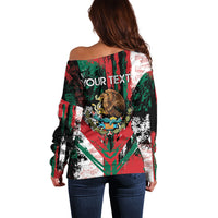 Personalized Viva Mexico Off Shoulder Sweater Happy Independence Day
