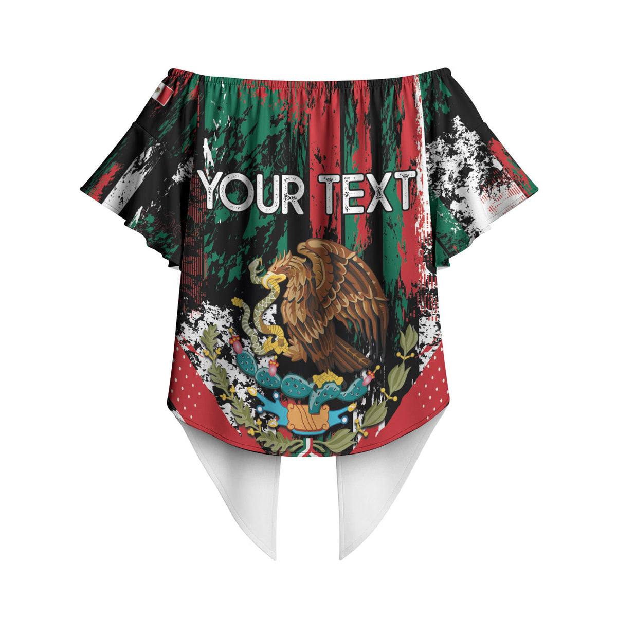 Personalized Viva Mexico Off Shoulder Wrap Waist Top Happy Independence Day