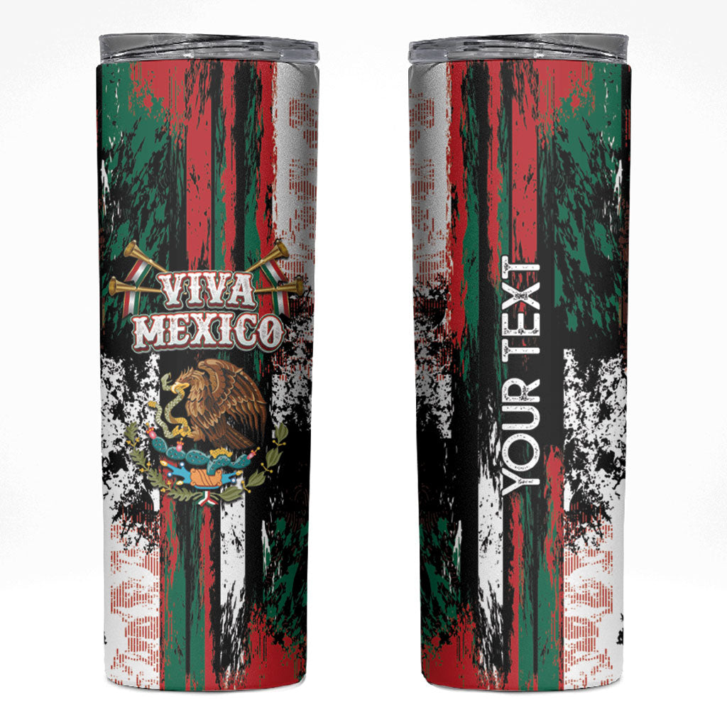 Personalized Viva Mexico Skinny Tumbler Happy Independence Day