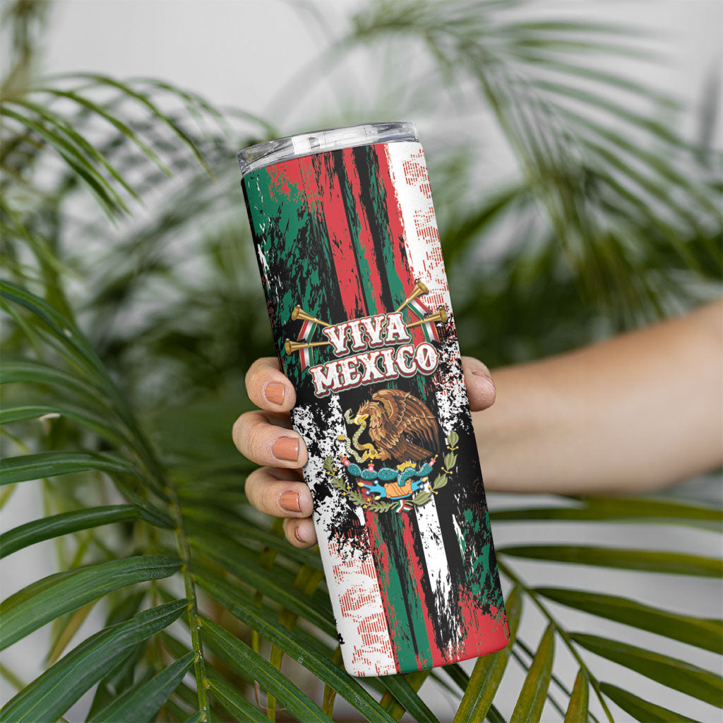 Personalized Viva Mexico Skinny Tumbler Happy Independence Day