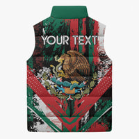 Personalized Viva Mexico Sleeveless Puffer Jacket Happy Independence Day