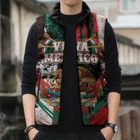 Personalized Viva Mexico Sleeveless Puffer Jacket Happy Independence Day