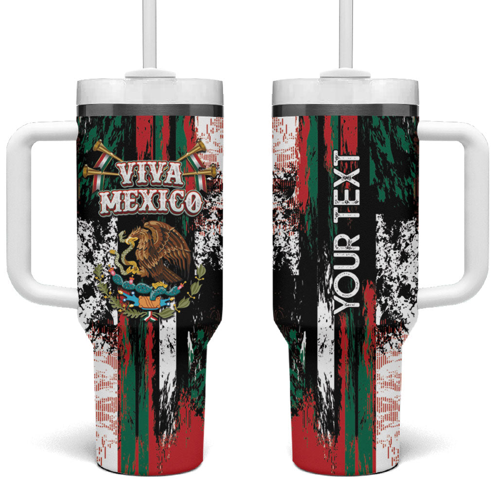Personalized Viva Mexico Tumbler With Handle Happy Independence Day