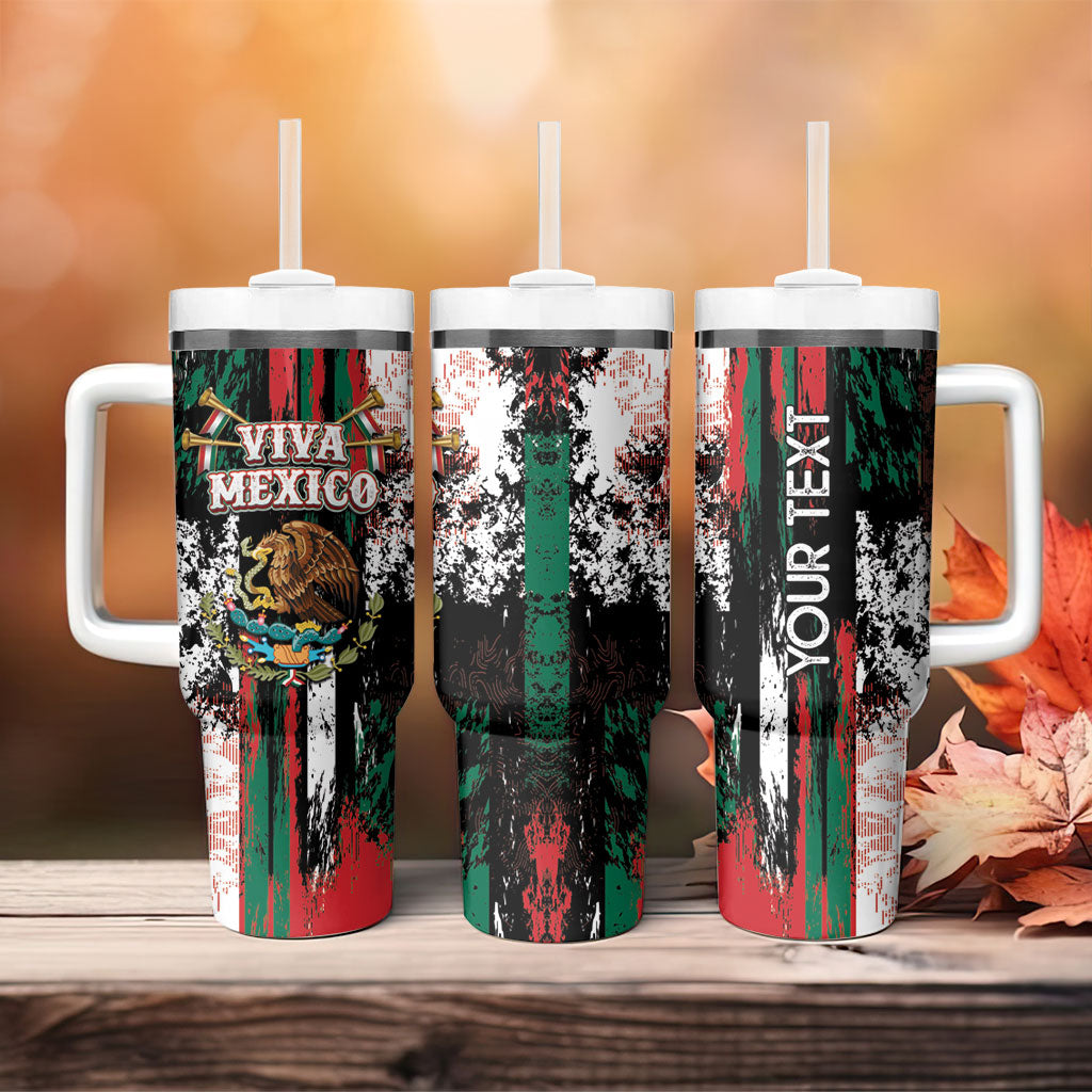 Personalized Viva Mexico Tumbler With Handle Happy Independence Day