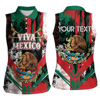Personalized Viva Mexico Women Sleeveless Polo Shirt Happy Independence Day