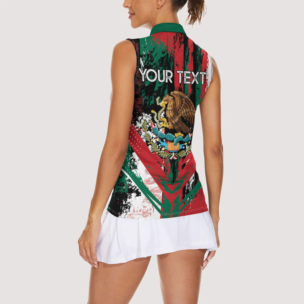 Personalized Viva Mexico Women Sleeveless Polo Shirt Happy Independence Day