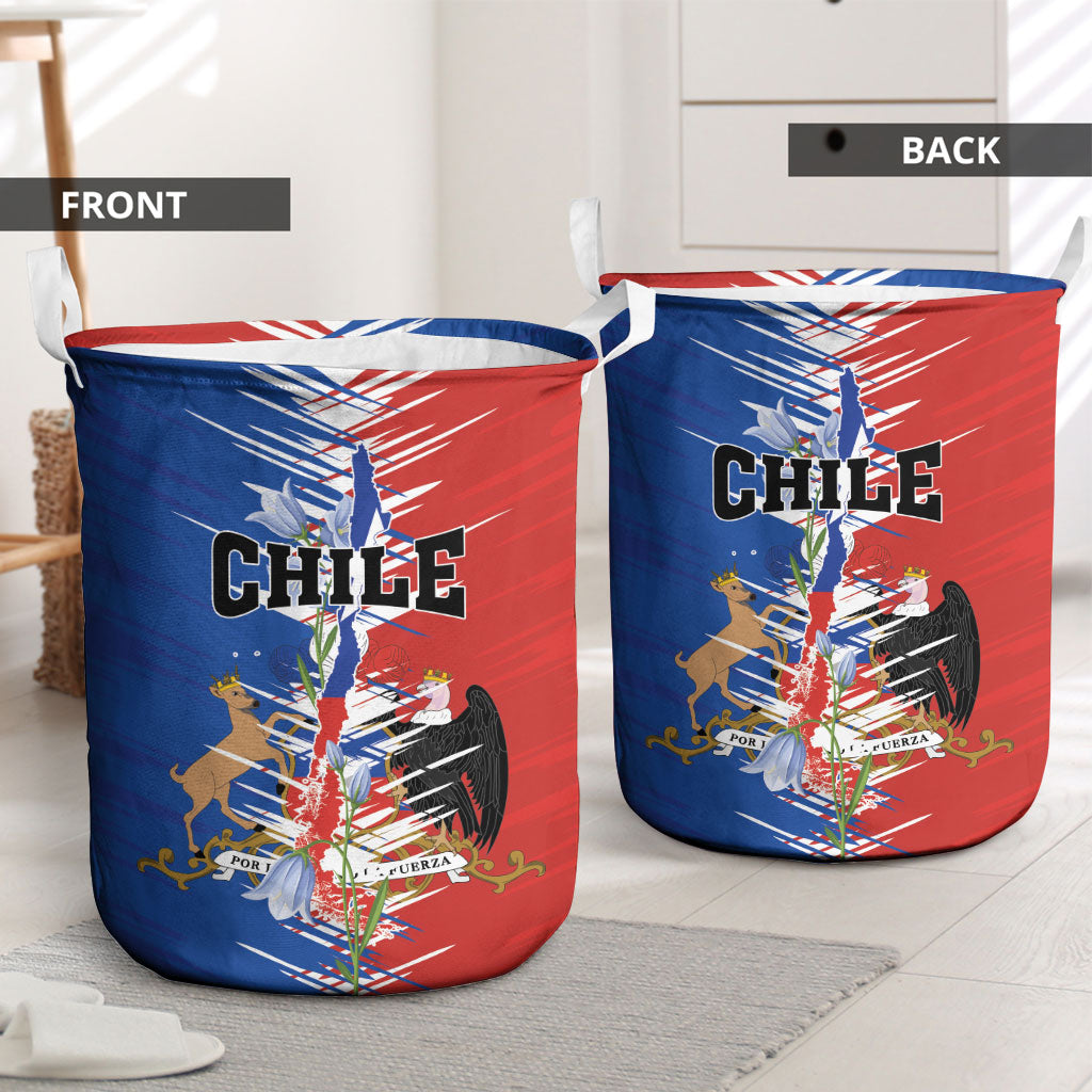 Chile Flag Map Laundry Basket Happy Independence Day