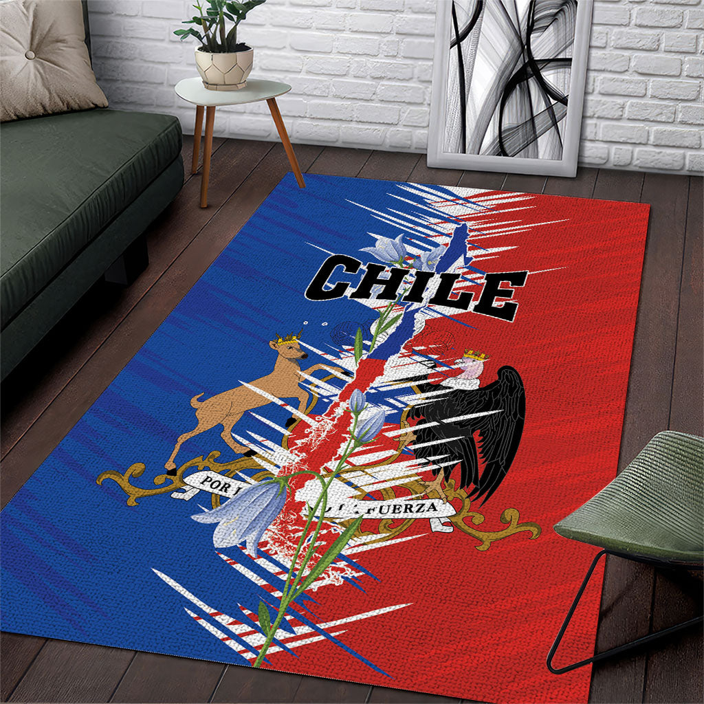 Chile Flag Map Area Rug Happy Independence Day