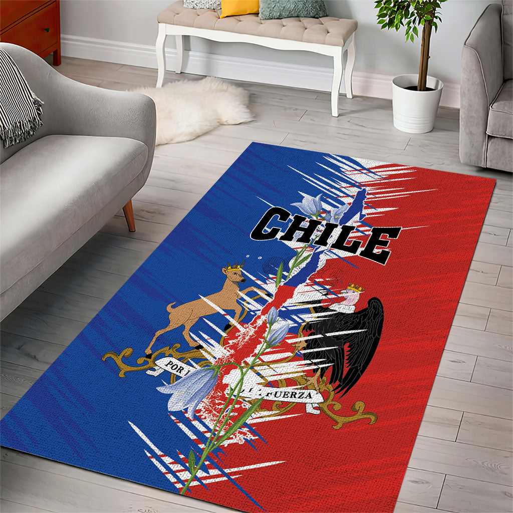 Chile Flag Map Area Rug Happy Independence Day