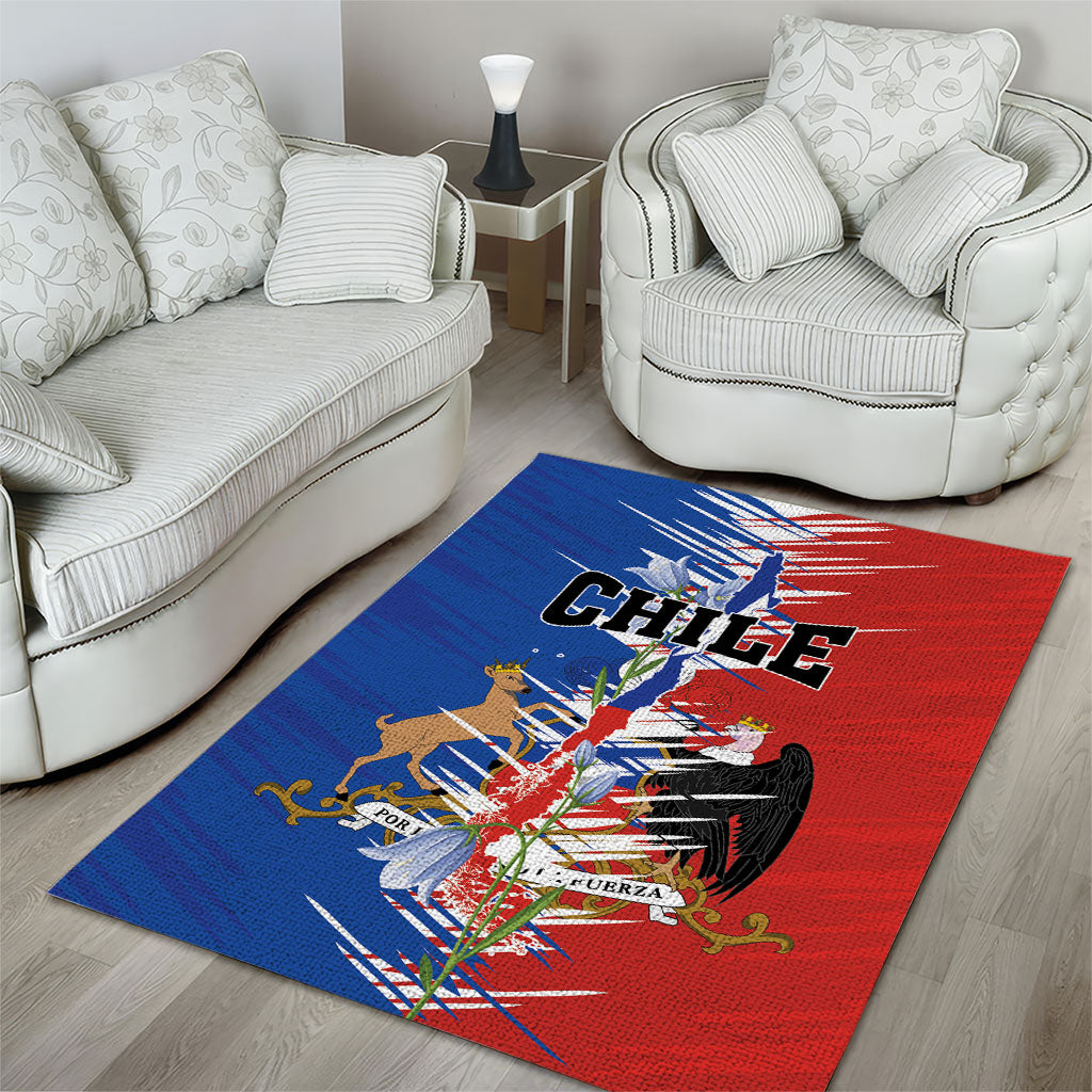 Chile Flag Map Area Rug Happy Independence Day