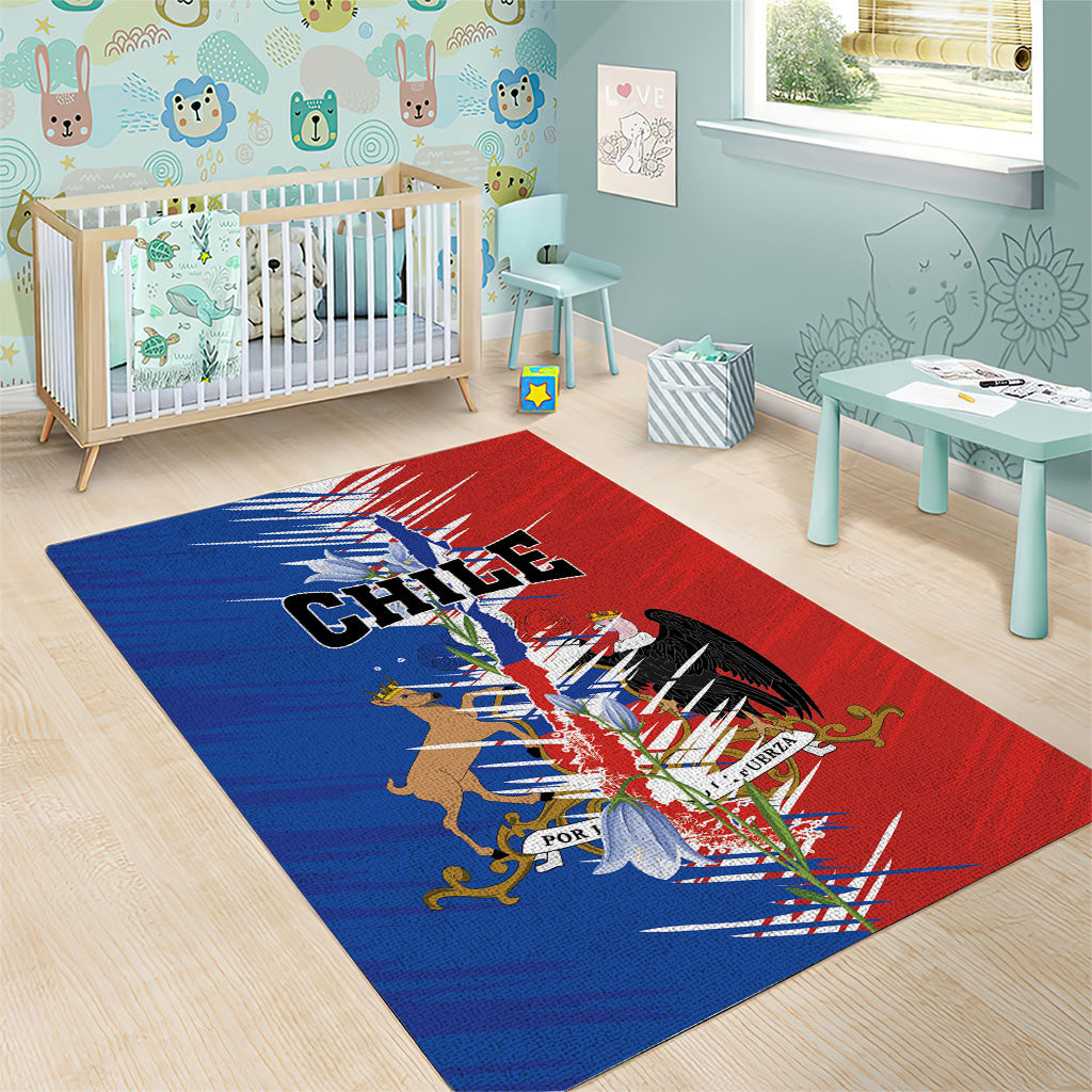 Chile Flag Map Area Rug Happy Independence Day