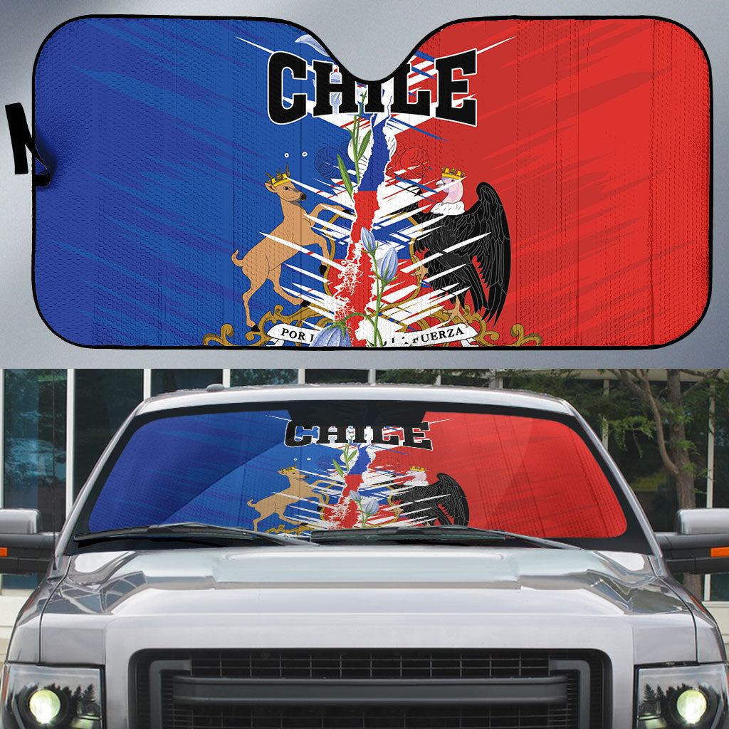 Chile Flag Map Auto Sun Shade Happy Independence Day