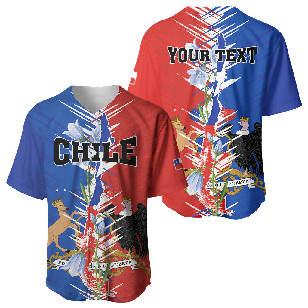 Personalized Chile Flag Map Baseball Jersey Happy Independence Day