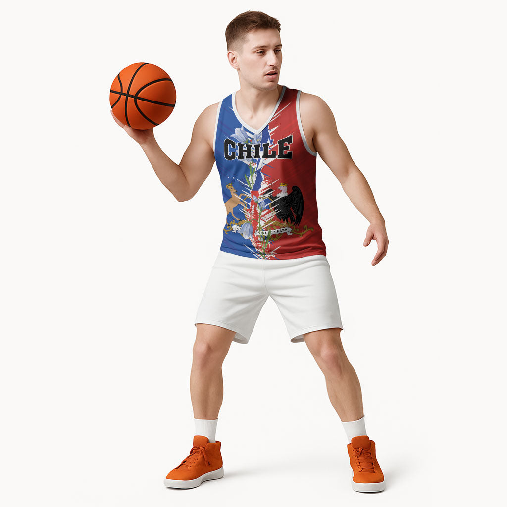 Personalized Chile Flag Map Basketball Jersey Happy Independence Day