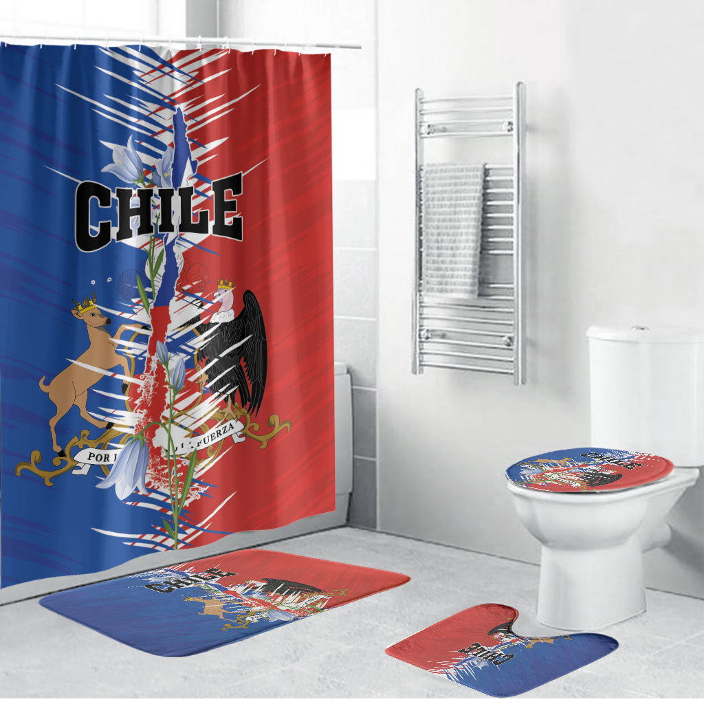 Chile Flag Map Bathroom Set Happy Independence Day