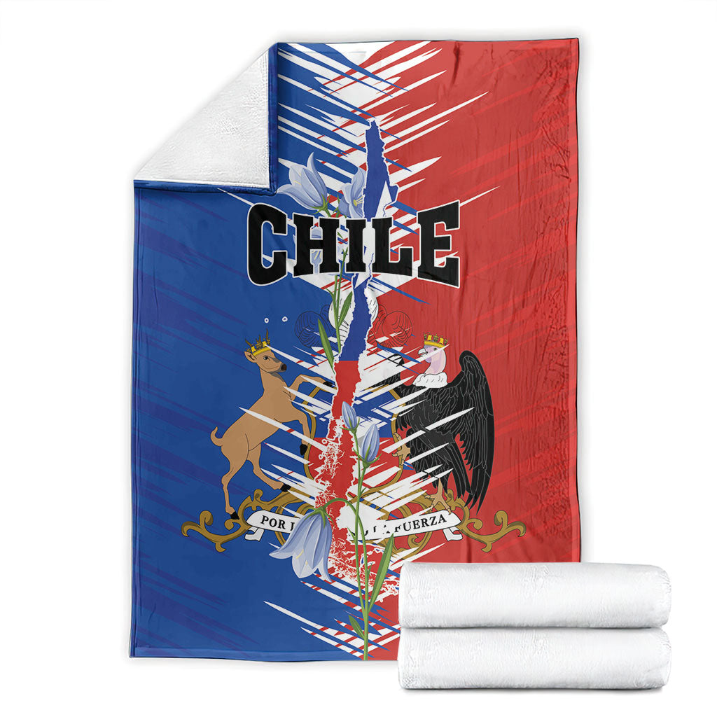 Chile Flag Map Blanket Happy Independence Day