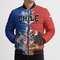 Personalized Chile Flag Map Bomber Puffer Jacket Happy Independence Day