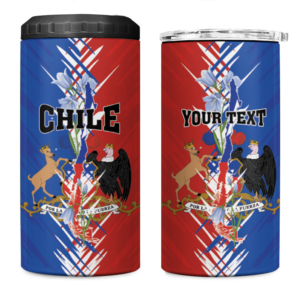 Personalized Chile Flag Map 4 in 1 Can Cooler Tumbler Happy Independence Day