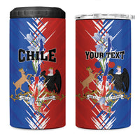 Personalized Chile Flag Map 4 in 1 Can Cooler Tumbler Happy Independence Day